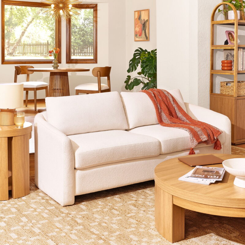 Beautiful Drew 72.2" Sofa by Drew Barrymore for Adults, Cream Bouclé