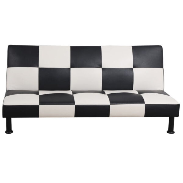Convertible Futon Sofa Bed Leather Loveseat Adjustable Sleeper Sofa Couch for Living Room Small Apartment,White