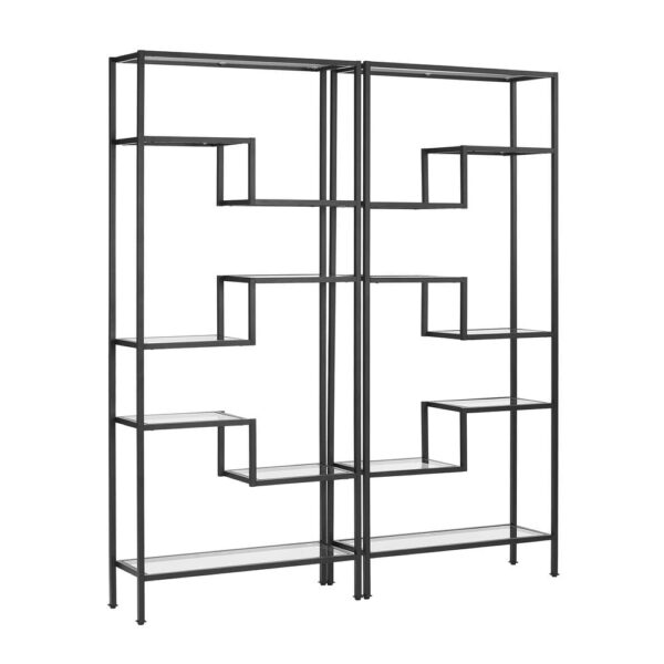 Crosley Furniture Sloane Metal Etagere in Matte Black (Set of 2)