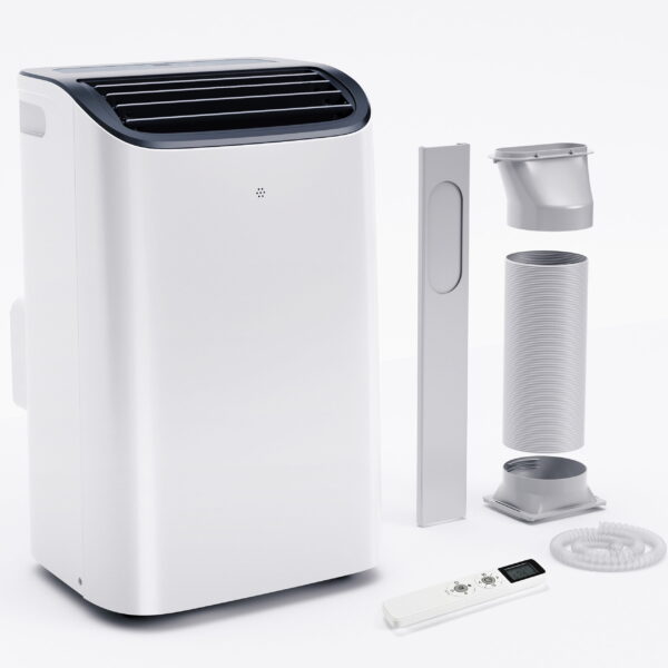 EUHOMY 14000 BTU ASHRAE Portable Air Conditioners, 3-in-1 Standing Smart Cooler with Remote Up to 650 sq.ft, White