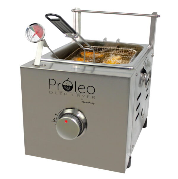 Flame King Proleo Tabletop Propane Deep Fryer with Oil Thermometer 5ft Propane Hose, 2.5 gal Capacity