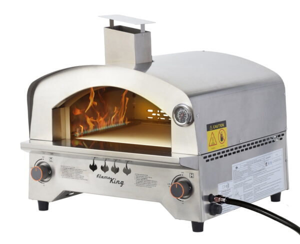 Flame King Propane Gas Pizza 13-inch Food Outdoor Oven for Camping, Backyard, Tailgating
