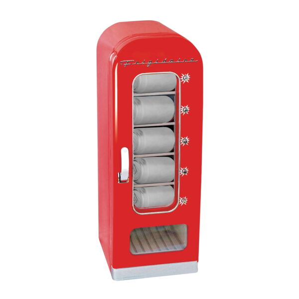 Frigidaire 0.6 cu. ft. Can Dispenser & Beverage Mini Personal Vending machine Fridge Cooler (EFMIS045) - Red, New, 20 inch Width