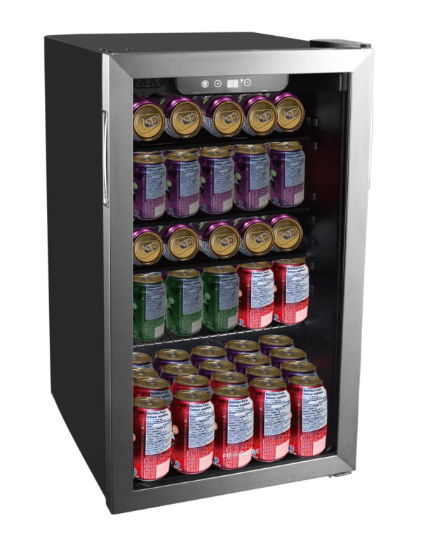 Frigidaire, 3.4 Cu. Ft. Glass Door Compact Refrigerator, Stainless Steel