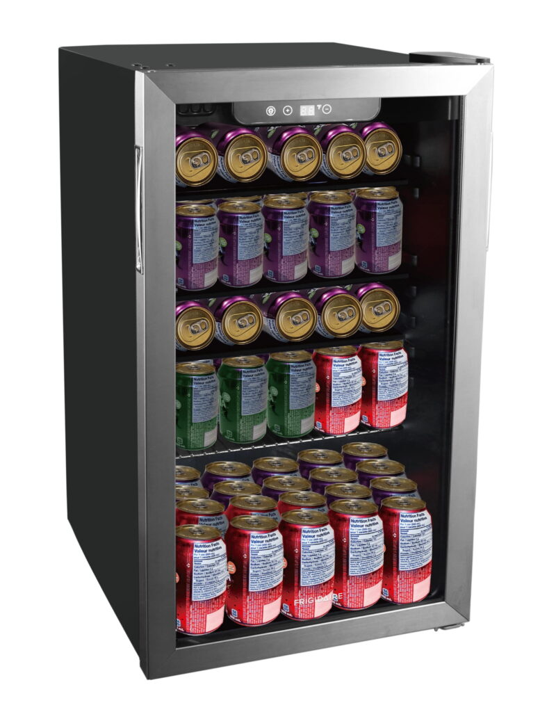 Frigidaire, 3.4 Cu. Ft. Glass Door Compact Refrigerator, Stainless Steel
