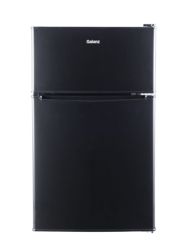 Galanz 3.1 Cu ft Two Door Mini Fridge, Black, New