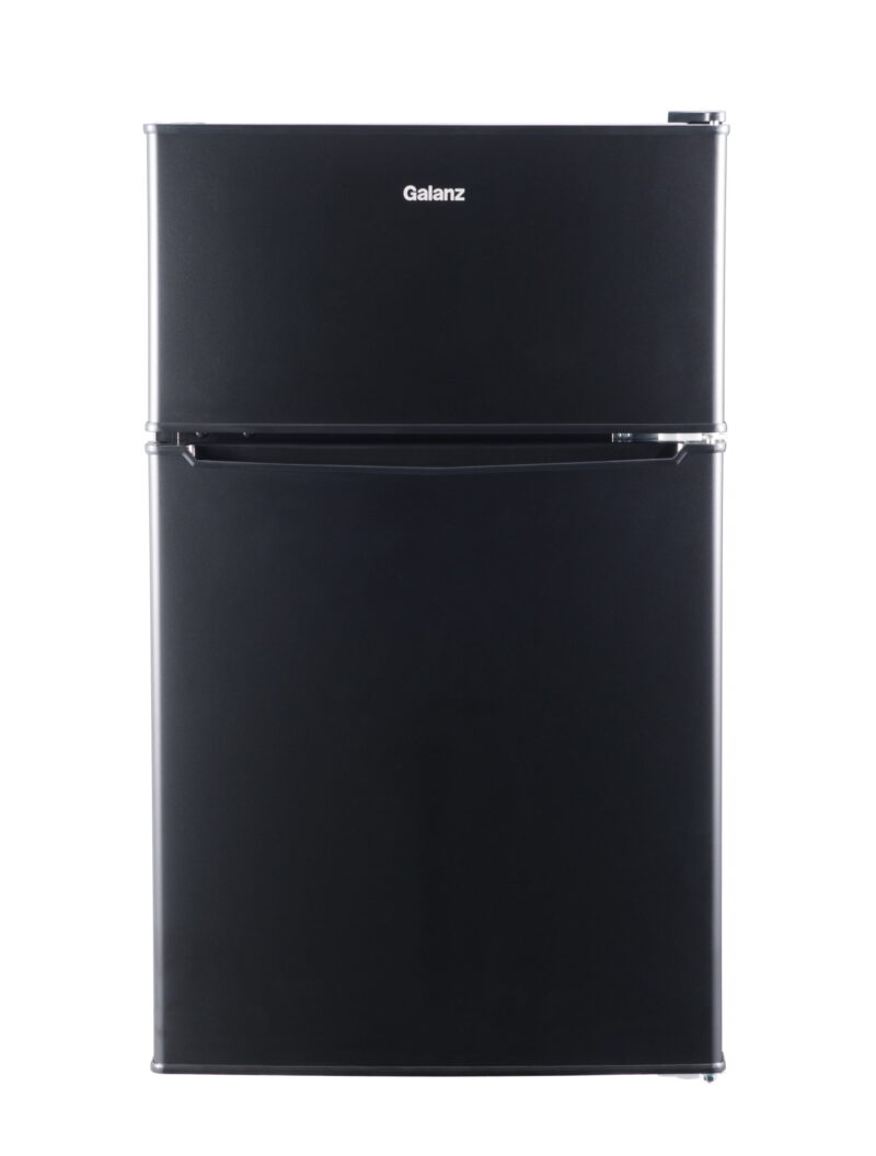 Galanz 3.1 Cu ft Two Door Mini Fridge, Black, New