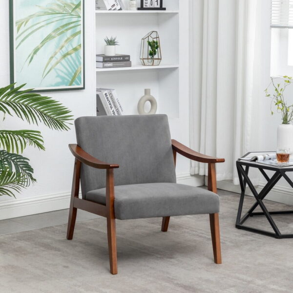 US Pride Furniture Gopal 27.2" Wide Velvet Accent Chair, Grey