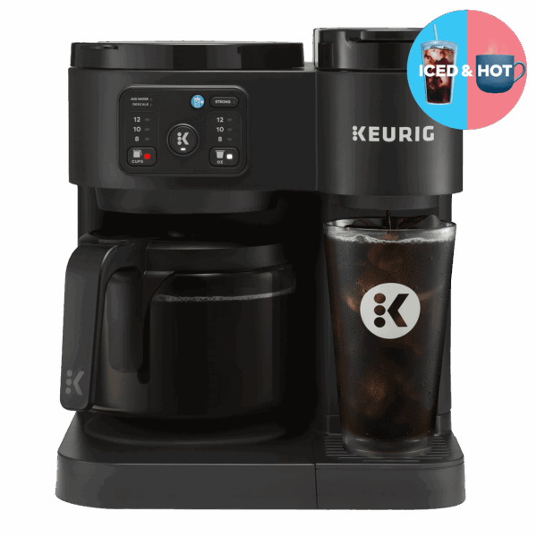 Keurig K-Duo Essentials, Hot & Iced Single-Serve K-Cup Pod Coffee Maker & Carafe, Black
