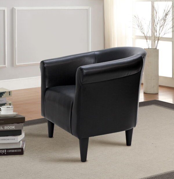 Mainstays Faux Leather Bucket Accent Chair, Black