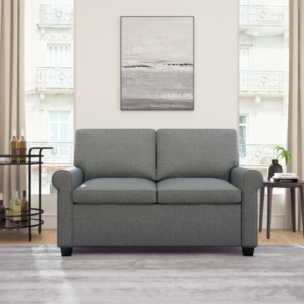 Mainstays Tatum Twin Sleeper 56.25" Loveseat, Dark Gray