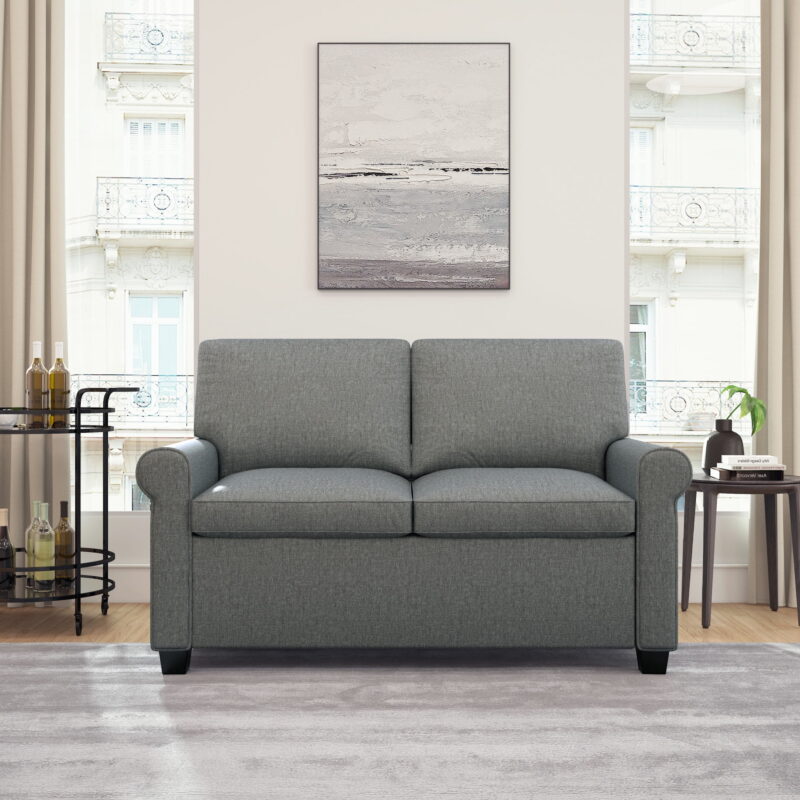 Mainstays Tatum Twin Sleeper 56.25" Loveseat, Dark Gray