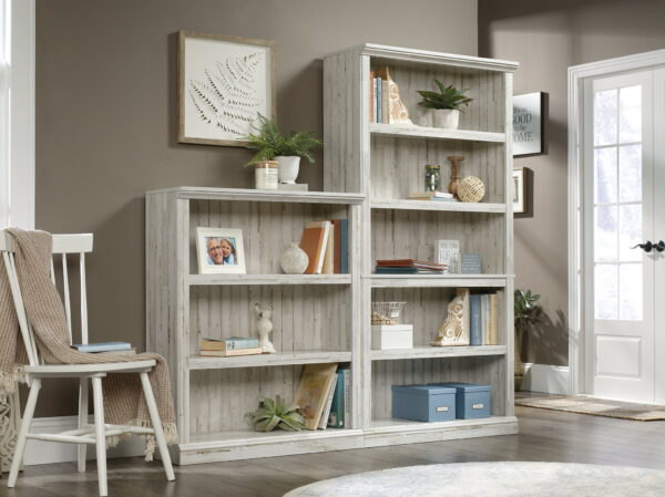 Sauder Select 5-Shelf Bookcase, White Plank Finish