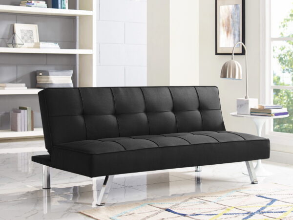 Serta Chelsea Modern Full Futon, Black Fabric