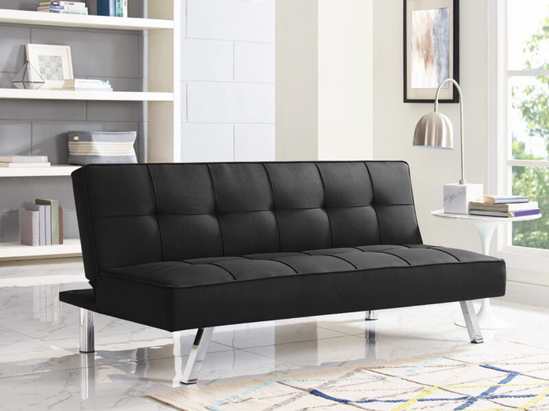 Serta Chelsea Modern Full Futon, Black Fabric