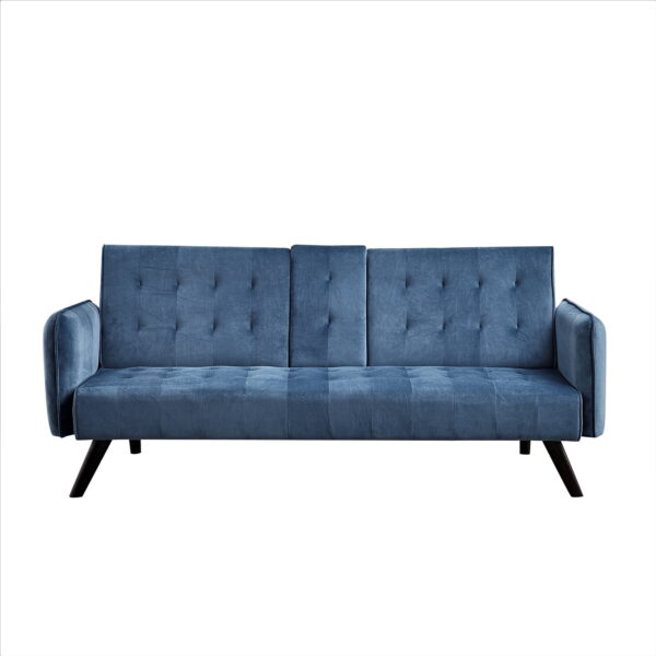 US Pride Furniture Beniamino 78'' Velvet Square Arm Sleeper, Twin Size