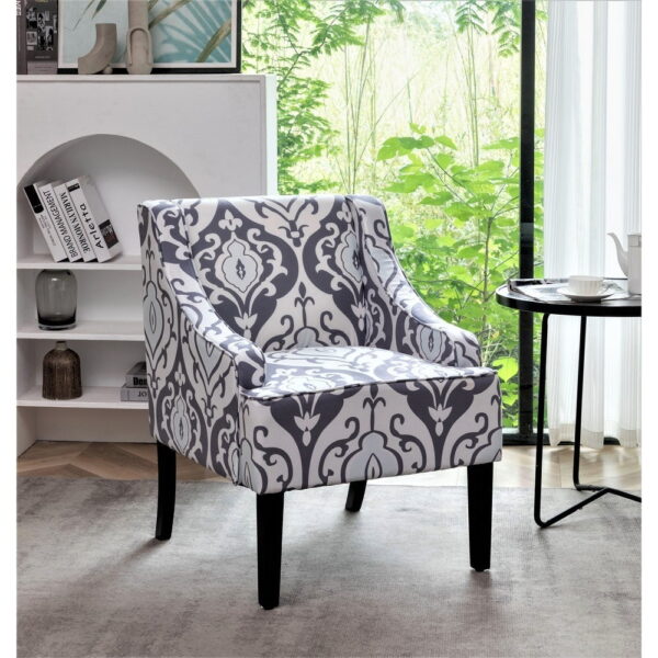 US Pride Furniture Correen 25" Wide Microfiber Accent Chair with Recessed Arms, White Black