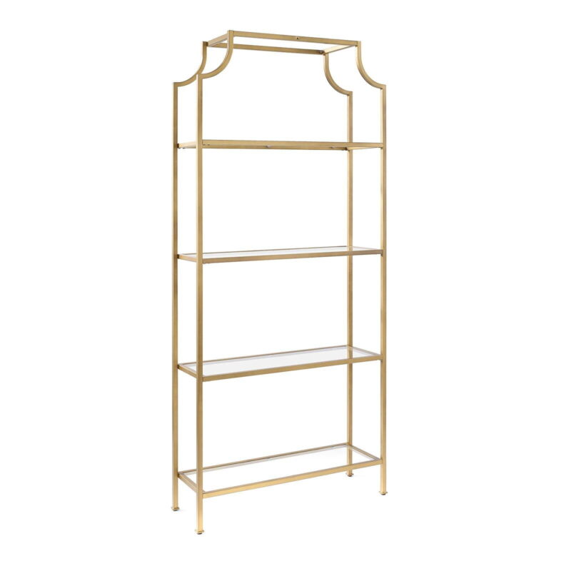 Crosley Furniture Aimee Bookshelf with Glass Shelves, Bookcase Storage - Image 6
