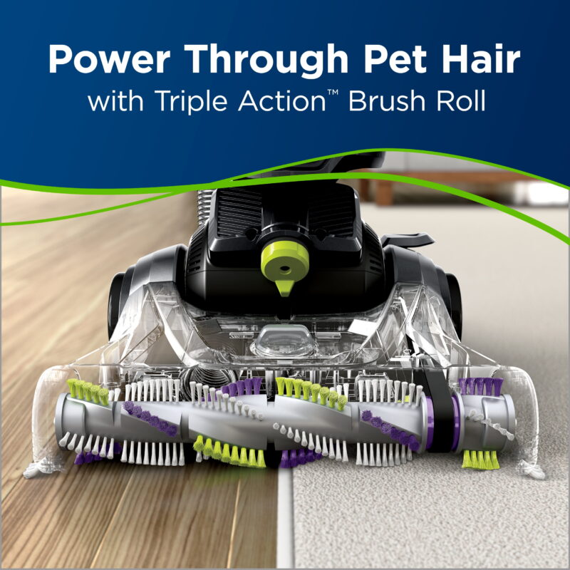 BISSELL Upright Vacuum, Power Lifter Pet Rewind, Pet Friendly, Bagless, Cord Rewind, Swivel Steering, Pet Hair Eraser Tool, Pet Crevice Tool, and Pet Turbo Eraser Tool, 2259, Purple & Green - Image 5