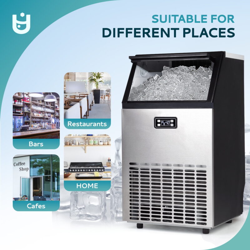 EUHOMY Commercial Ice Maker Machine, 99lbs/24H Stainless Steel Under Counter ice Machine - Image 3