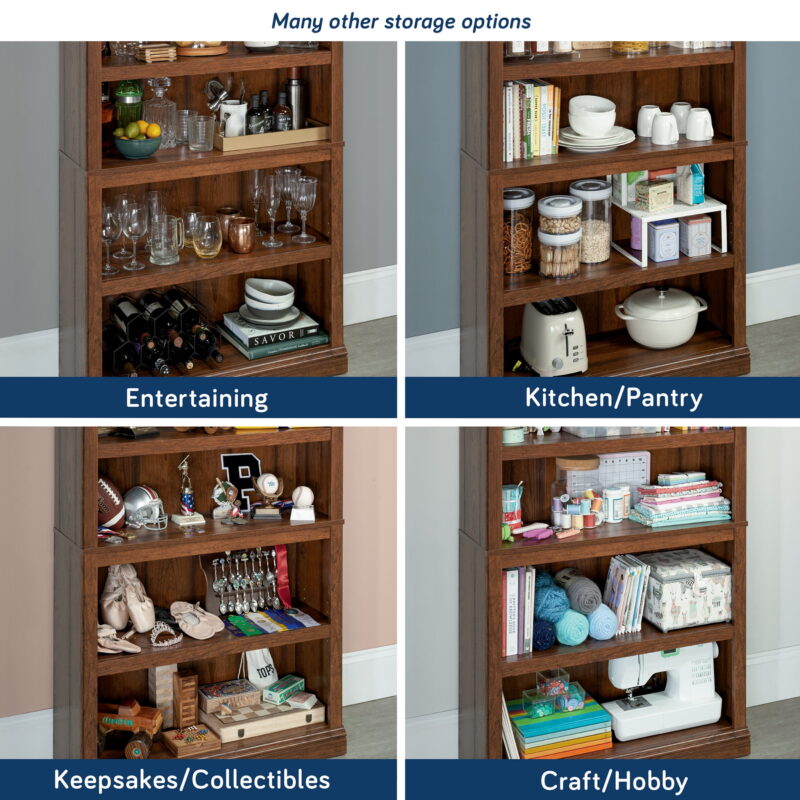 Sauder Select 5 Shelf Bookcase, Washington Cherry Finish - Image 5