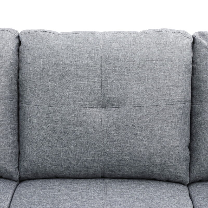 Hommoo Linen Living Room Furniture Sets, 4-Seat Couches and Sofa Set, L Shaped Couch Set Sectional Sofa Set for Home, Apartment, Dorm, Grey(No Ottoman) - Image 6