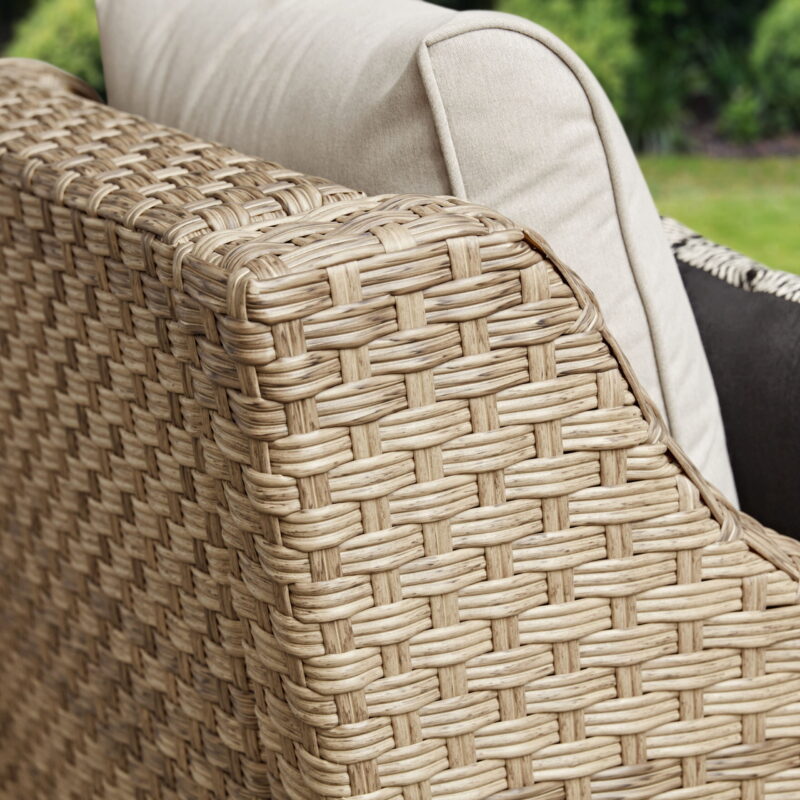 Better Homes & Gardens River Oaks Outdoor Swivel Gliders with Patio Covers, Set of 2, Natural - Image 2
