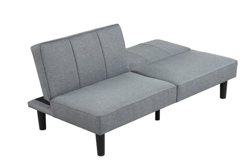 Mainstays 66" Studio Futon, Gray Linen Upholstery - Image 7