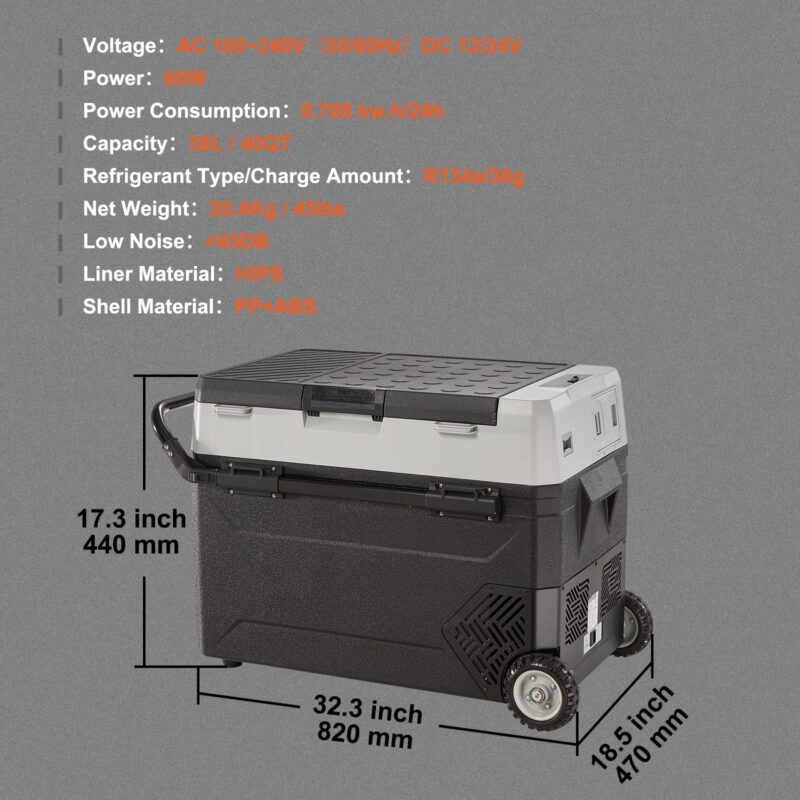 BENTISM 12 Volt RV Car Refrigerator Portable Freezer 48Qt Dual Zone with APP Control - Image 3