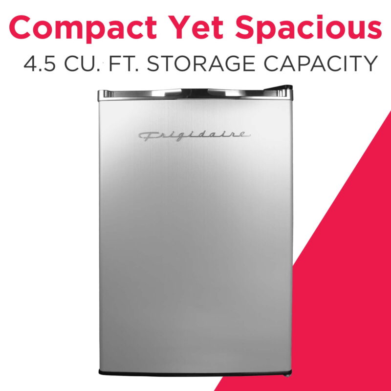 Frigidaire, 4.5 Cu. Ft. Compact Fridge with Chrome Trim - EFR492, Platinum - Image 2