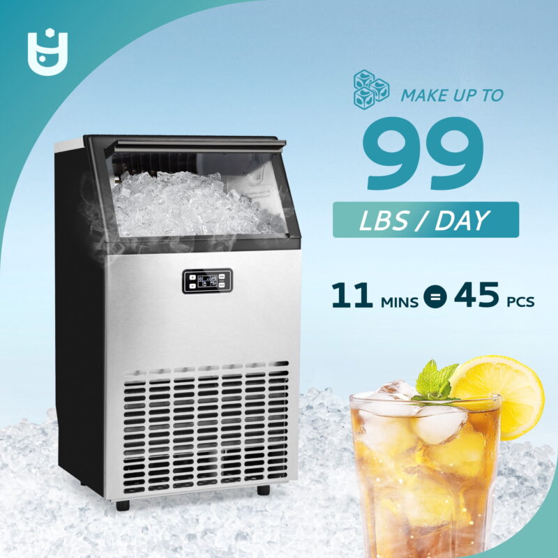 EUHOMY Commercial Ice Maker Machine, 99lbs/24H Stainless Steel Under Counter ice Machine - Image 4