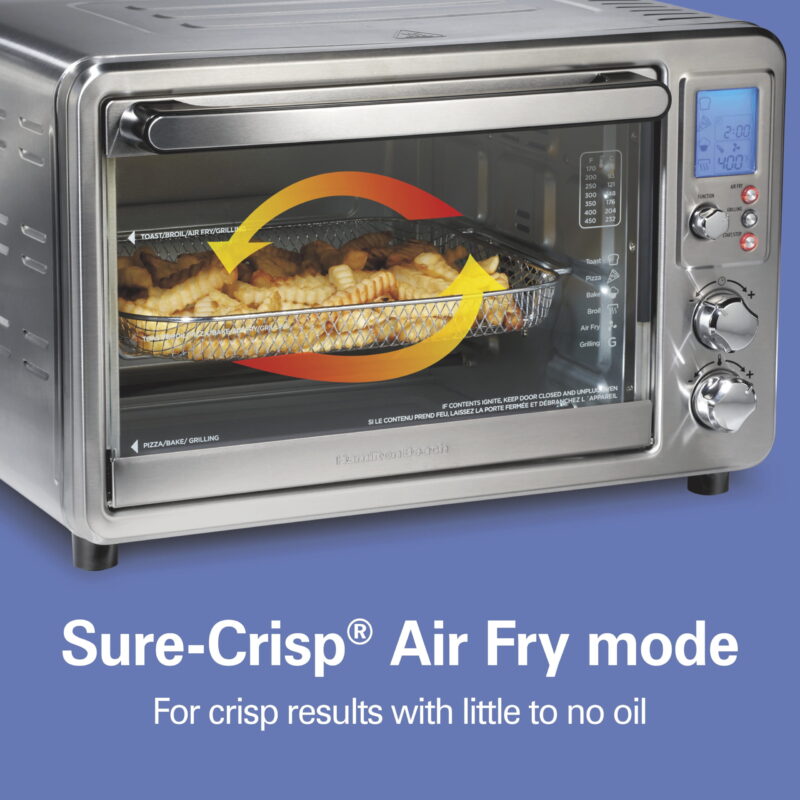 Hamilton Beach Sure-Crisp® Air Fry & Grilling Oven, 6 Slice Capacity, Stainless Steel Exterior, 31395 - Image 4