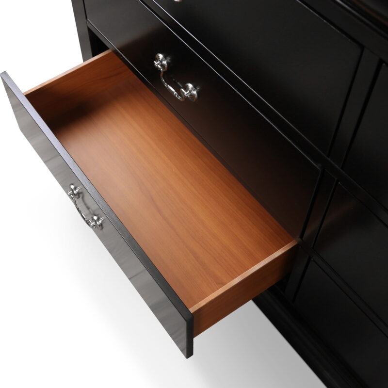 Furniture of America Vrai 6-Drawer Solid Wood Black Dresser - Image 3