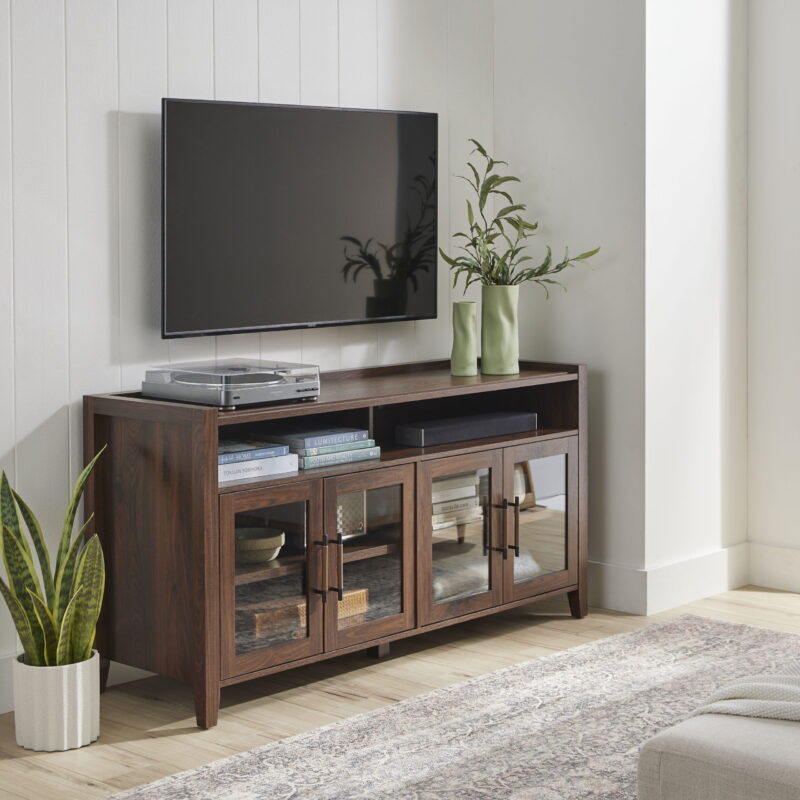 Better Homes & Gardens Reading Refined Farmhouse TV Stand for TVs up to 65", Walnut Finish - Image 3