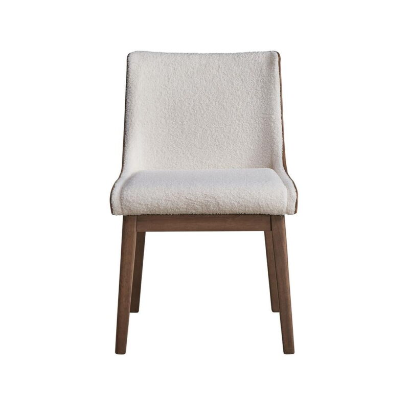 ACME Furniture Ginny 19" Velvet Side Chairs in White/Brown/Walnut (Set of 2) - Image 2