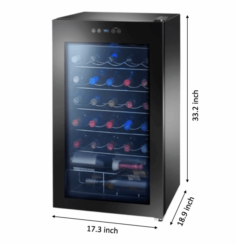 Arctic King Premium 34-Bottle Standard Wine Cooler, Glass Door, AWCA034ADB - Image 5