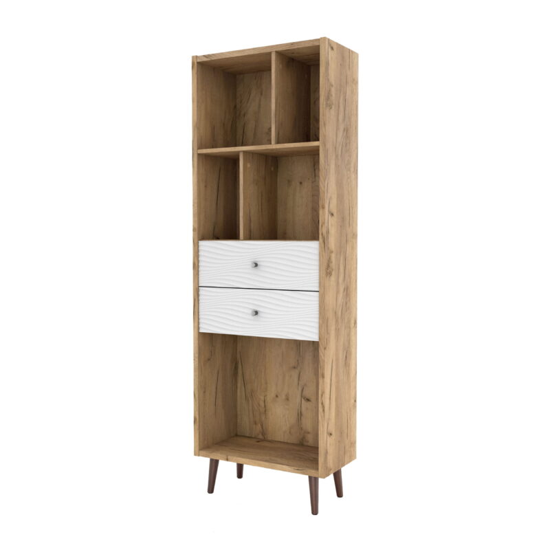 Furniture of America Nye Mid-Century Modern 5-Shelf Standard Bookcase with Light Oak - Image 7