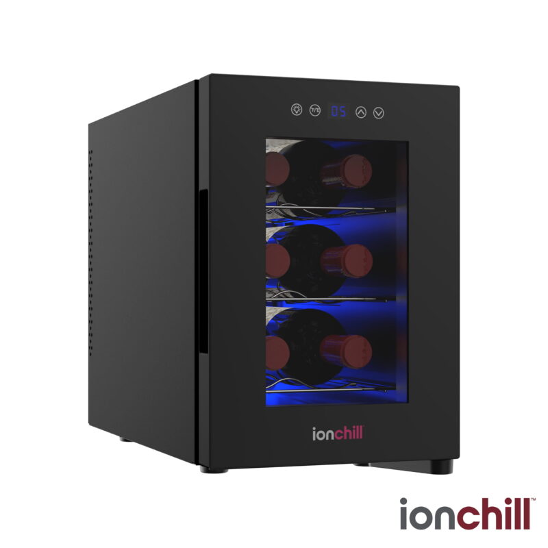 (2 pack) Ionchill 6-Bottle Wine Cooler, New Standard Door Mini Fridge with Wine Rack and Temp. Control, 9.75in - Image 2