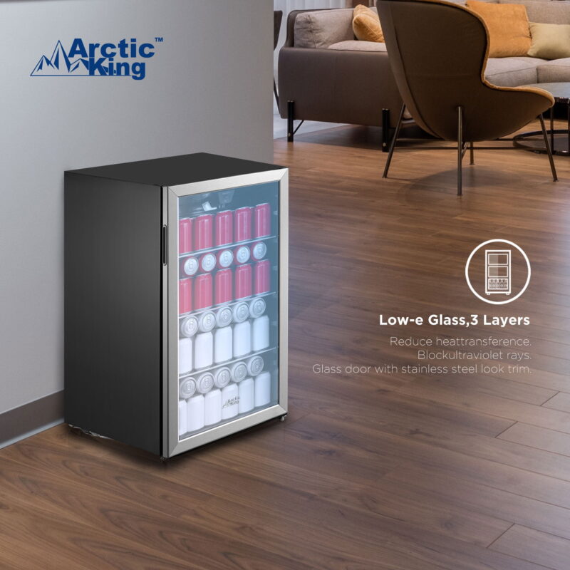 Arctic King 115-Can Beverage Fridge & Cooler, Stainless Steel Look, ARV115B1AST - Image 7