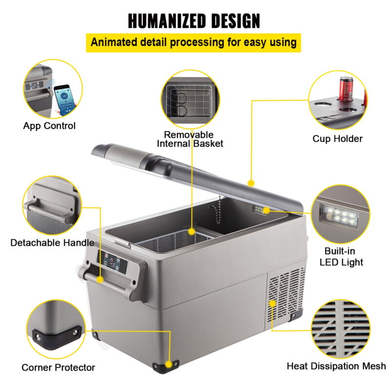 BENTISM 37Qt Compressor Portable Small Refrigerator Cooler Freezer Home And Car Vehicular Fridge - Image 4
