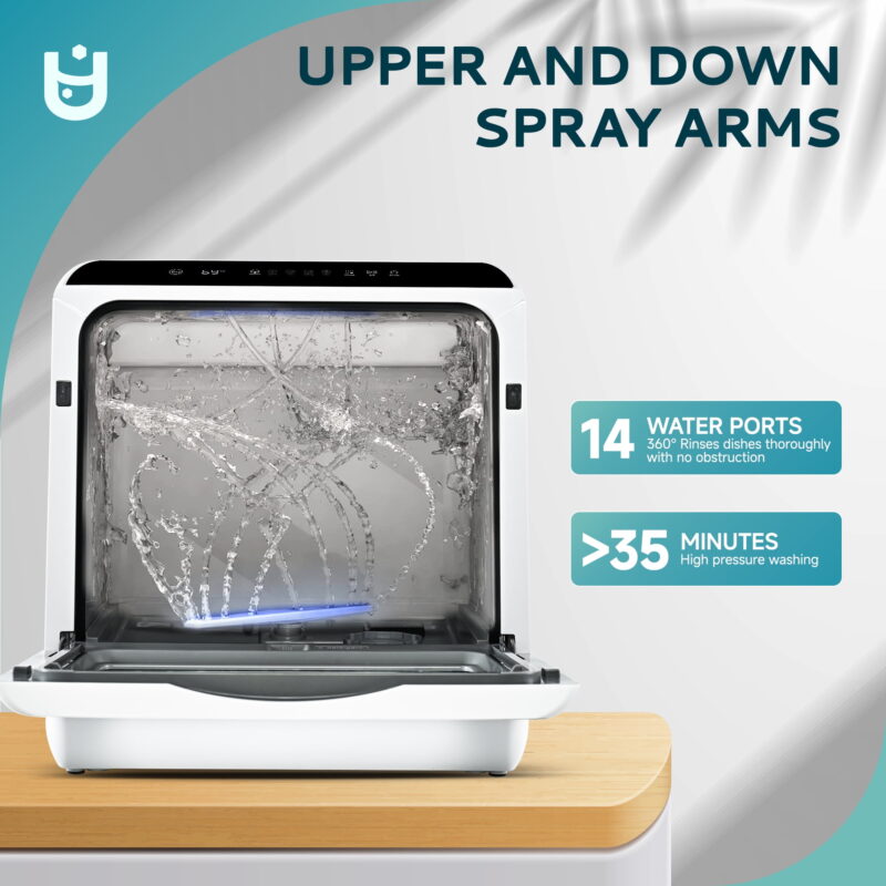 EUHOMY Portable Countertop Dishwashers with 5-Liter Built-in Water Tank and Air-Dry Function - Image 2