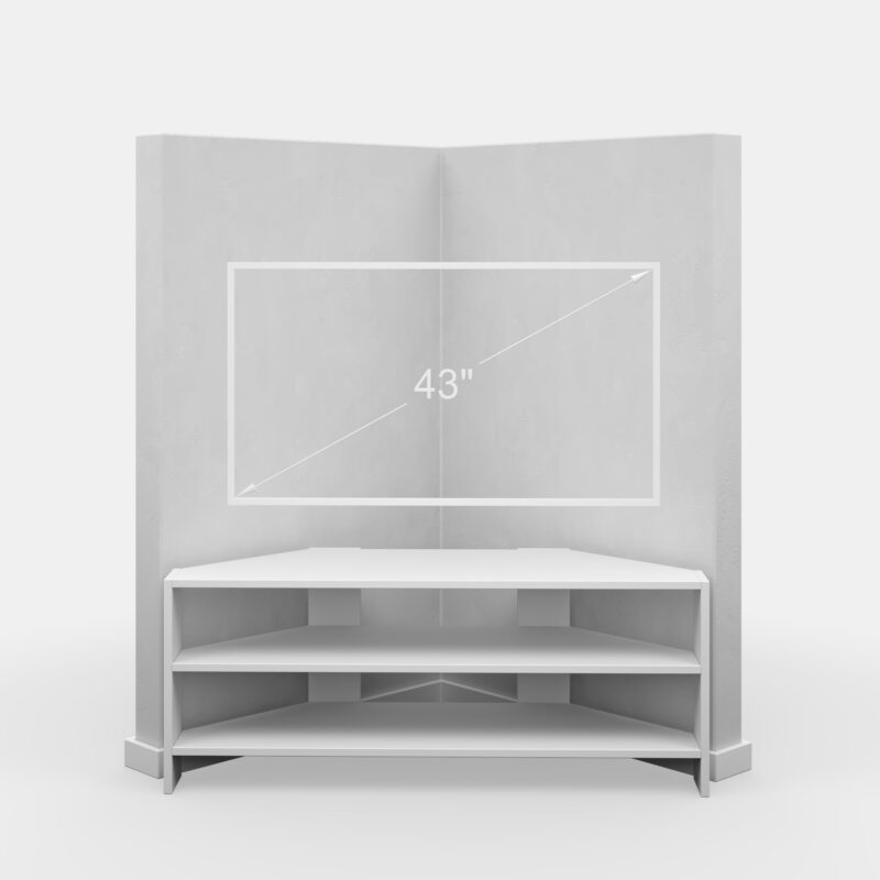 Ada Home Decor Furniture for TVs up to 48" 2 Tier Open Shelf White Terry Modern TV Stand - Image 7