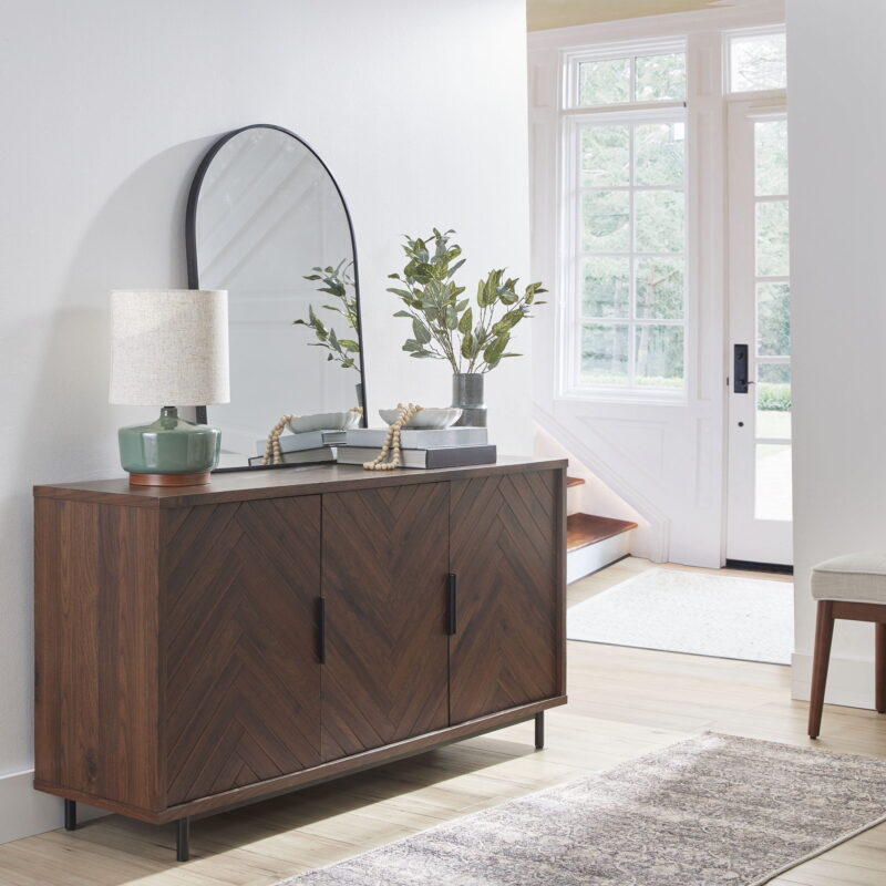 Better Homes & Gardens Wyatt Geo TV Stand for TVs up to 70",  Walnut Finish - Image 4