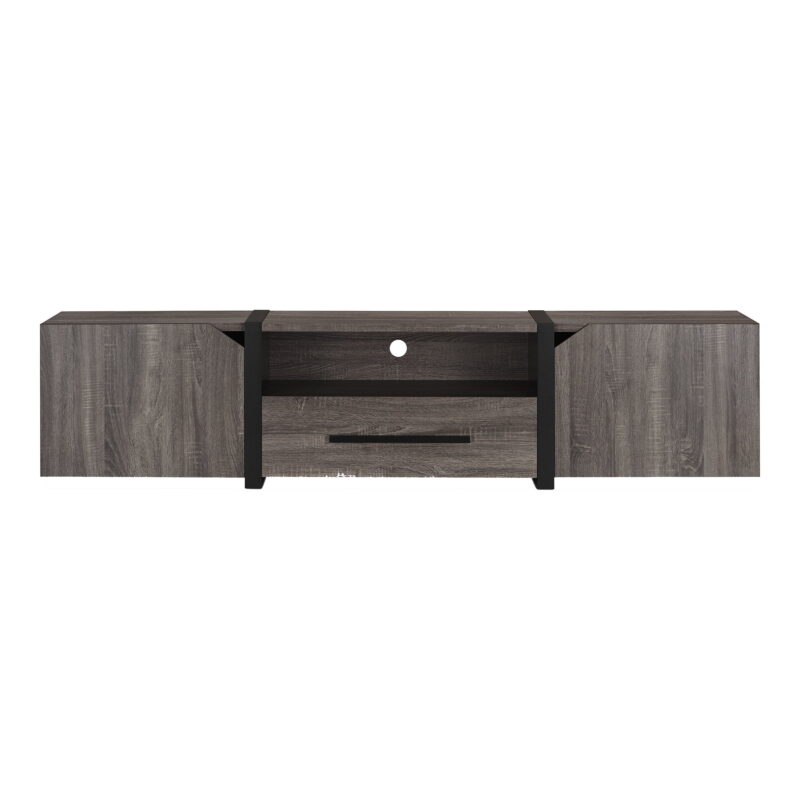 Furniture of America Clipe TV Stand for TVs up to 85", Distressed Gray - Image 4