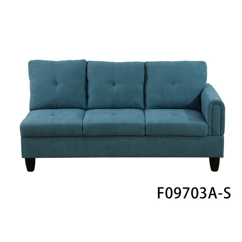 Hommoo Modern Flannel Living Room Furniture Sets Sectional Couches and Sofas, L-Shaped Sectional Couch Sofa, Green(No Ottoman) - Image 5