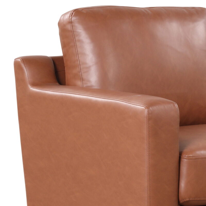 Serta Hemsworth Mid-Century Modern Style Sofa, Brown Faux Leather - Image 3