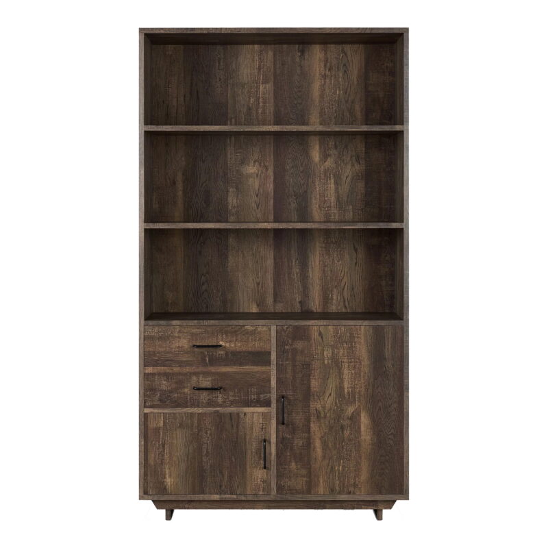 Furniture of America Cadena Multi-Storage Bookcase, Reclaimed Oak - Image 6