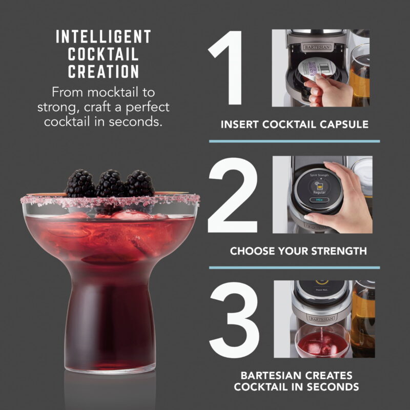 Bartesian Duet Cocktail Machine, 750 mL Glass Spirit Bottles, with LCD Display with Intuitive Controls - Image 2