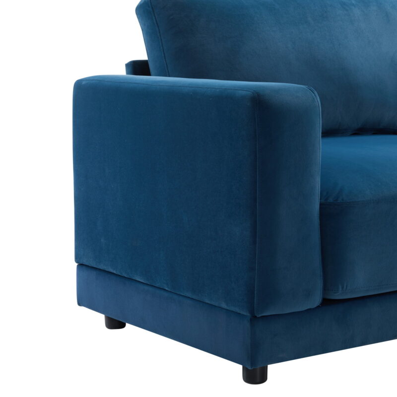 Modern Sofa Couches for Living Room,Mid-Century Upholstered Sofa Furniture with Sturdy Wooden Legs for Living Room,Bedroom,Blue - Image 5