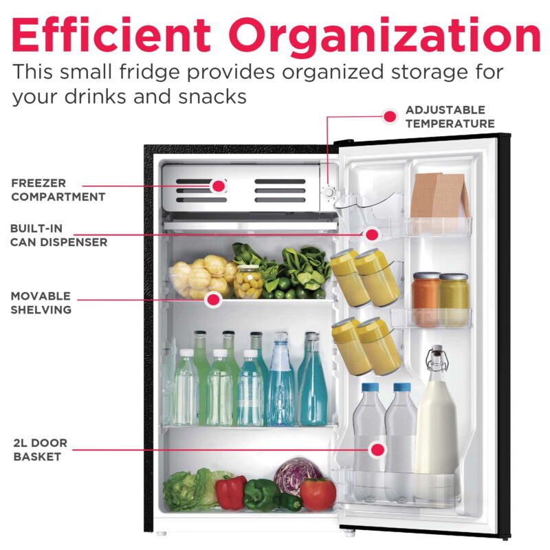Frigidaire 3.2 Cu Ft Retro Dry Erase Compact Fridge, (EFR331-BLACK), Black - Image 4
